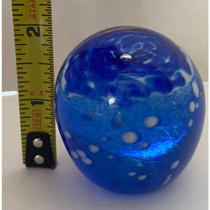 Blue glass small paperweight